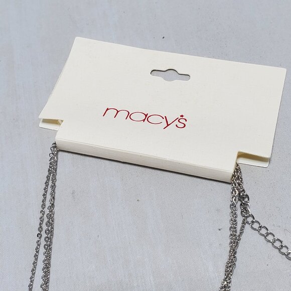 Macy’s 3-Row Silver Chain Necklace - Picture 6 of 6